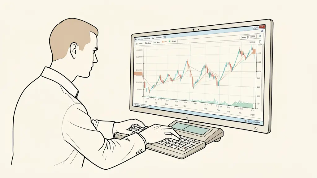 Trader tendu surveillant une position perdante, la main près du contrôle de stop-loss, plusieurs entrées rapides à l'écran